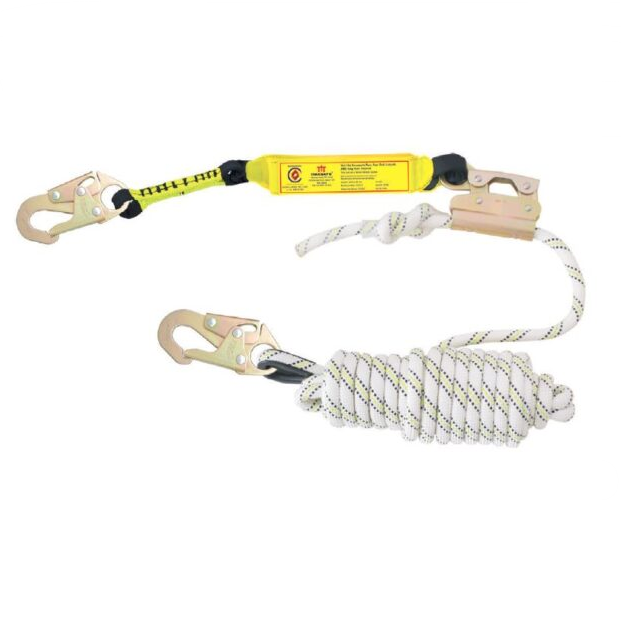 MAXSAFE KERNMANTLE ROPE LINE GRAB LANYARD 2X ANSI SNAP HOOKS